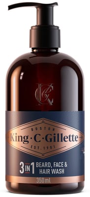 King C. Gillette skegg- og andlitshreinsir 350 ml