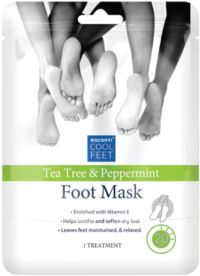 Escenti Cool Feet fótamaski - tea tree og piparmynta 1 meðferð