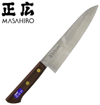 Masahiro Virgin Carbon Chef hnífur 18 cm. - Viðarhandfang - Economy