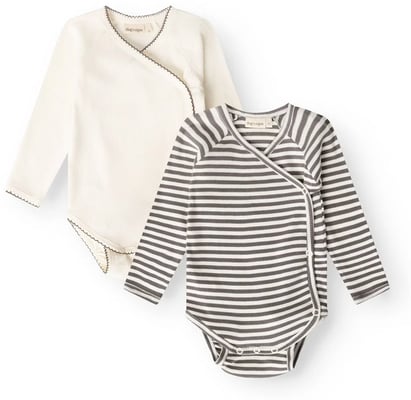 Juma wrap samfella 2-pack – Dark grey stripe