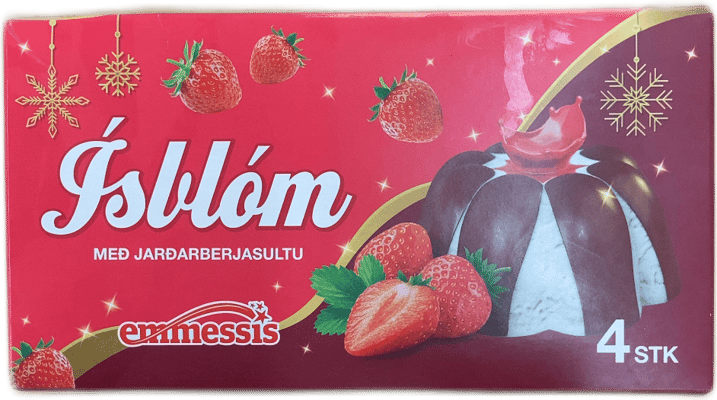 Emmessís Ísblóm Með Jarðarberjasultu 4 stk