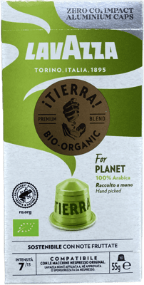 Lavazza Tierra For Planet Bio-Organic lífræn úrvalsblanda kaffihylki 55 g