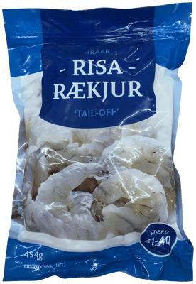 Hráar risarækjur án hala 454 g