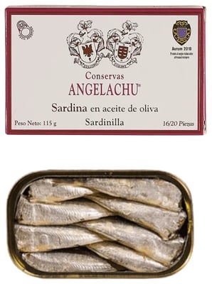 Angelachu Sardínur í ólífuolíu - 115 gr.