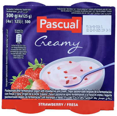 Pascual rjómalöguð jarðarberjajógúrt 500 g
