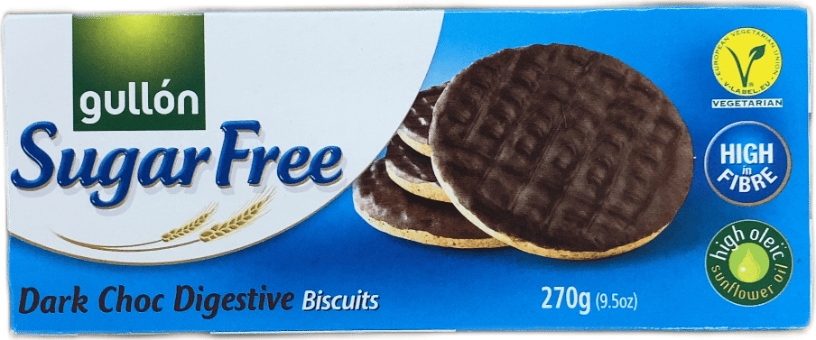 Gullón sykurlaus Digestive-kex með dökku súkkulaði 270 g