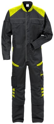 Fristads samfestingur svartur/HiViz gulur
