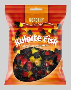 Northly litríkir sælgætisfiskar (Kulørte Fisk) 300 g