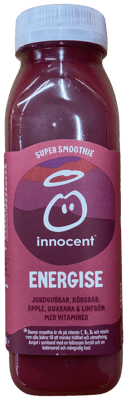 Innocent Energise ofursmoothie með jarðarberjum, kirsuberjum, epli, guarana og hörfræjum 300 ml