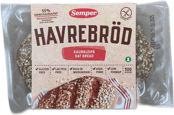 Semper glútenlaust hafrabrauð 300 g