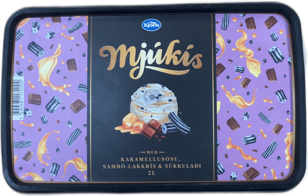 Kjörís Mjúkís Karamellusósa, Sambó-Lakkrís og Súkkulaði 2 l