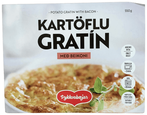 Þykkvabæjar Kartöflugratín með beikoni 550 g