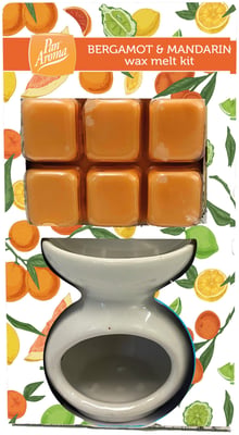 Pan Aroma Ilmolíu lampi og ilmvax (e. wax burner) með ilm Bergmont & Mandarin 6 stk