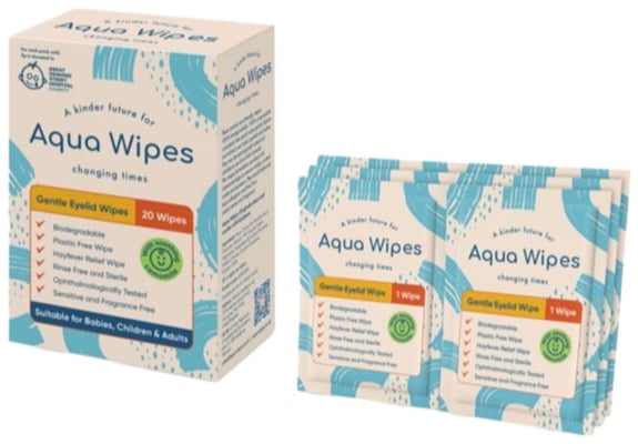 Aqua Wipes Orignals – Gentle Eyelid Wipes Blautþurrkur Fyrir Augu