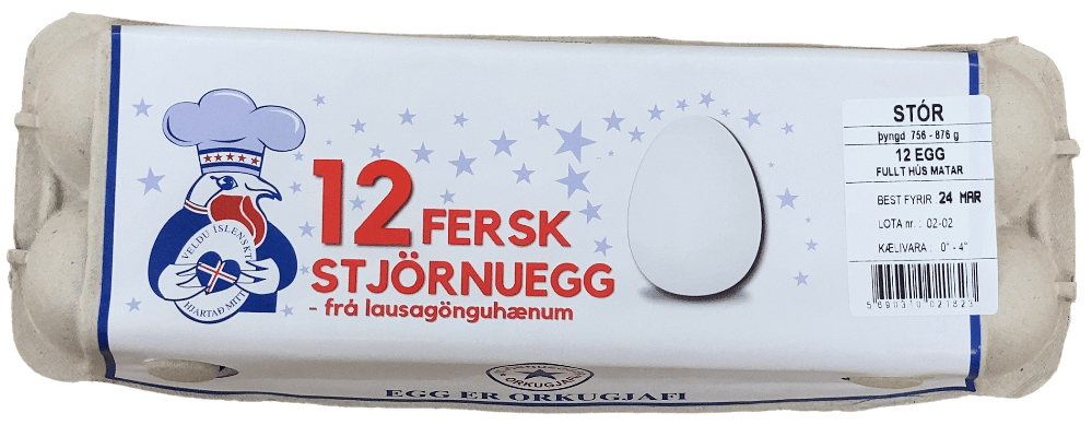 Stjörnuegg Fersk Egg Frá Lausagönguhænum Stór 12 stk