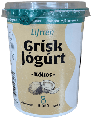 Biobú Lífræn grísk jógúrt kókos laktósaskert 500 g