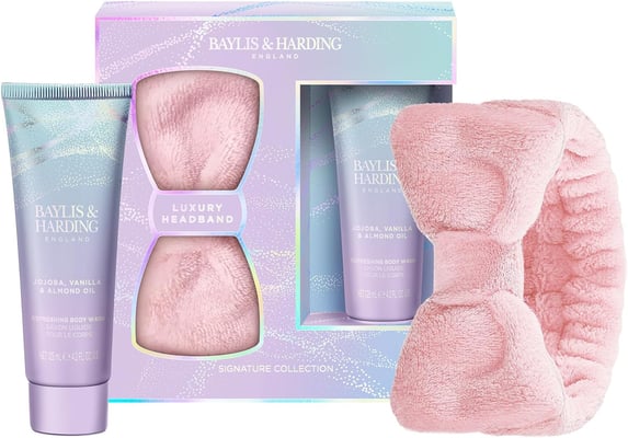 Baylis & Harding Jojoba, Vanilla & Almond Lúxus Gjafasett með Hárbandi