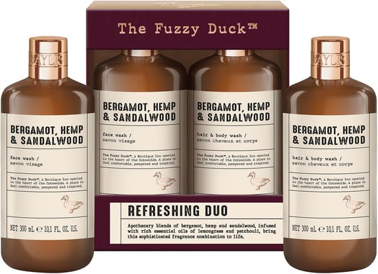 Baylis & Harding The Fuzzy Duck Bergamot, Hemp & Sandalwood Hressandi Duo gjafasett fyrir herra