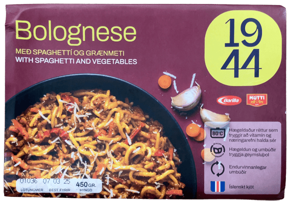 1944 Bolognese með spaghetti og grænmeti 450 g