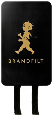 Brandfilt eldvarnarteppi svart/gyllt