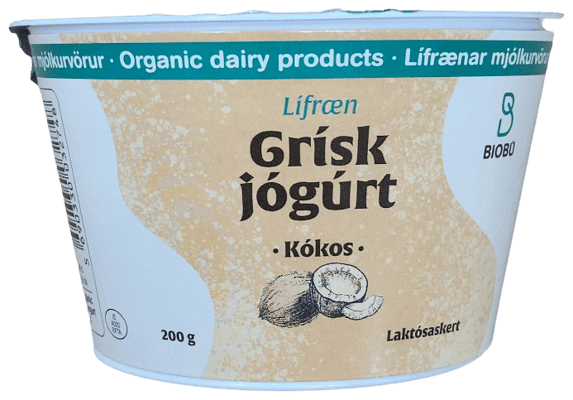 Biobú Lífræn Grísk jógúrt Kókos 200 g