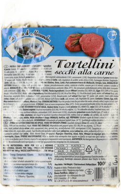 Alessandra þurrt tortellini með kjöti 1000 g