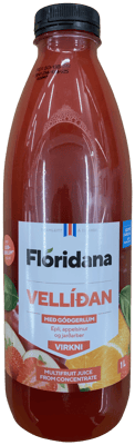 Floridana Vellíðan með góðgerlum epli, appelsínur og jarðarber 1000 ml