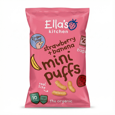 Ella's Kitchen jarðarberja- og bananasmápúffur 32 g