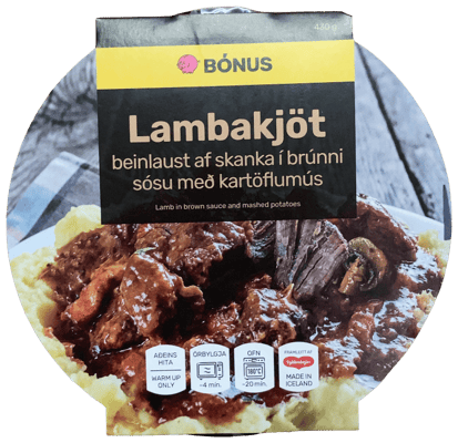 Bónus Lambakjöt beinlaust af skanka í brúnni sósu með kartöflumús 430 g