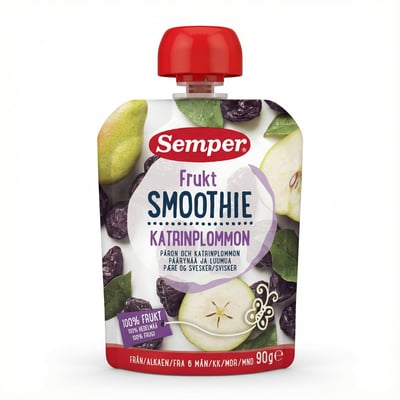 Semper ávaxtasmoothie pera og sveskjur 90 g