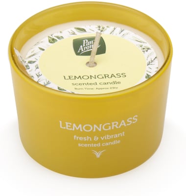 Pan Aroma Lemongrass ilkerti í fallegu glasi 23ja tíma brennslutími