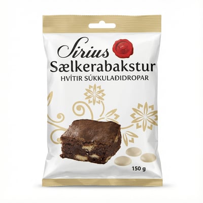 Síríus Sælkerabakstur Hvítir súkkulaðidropar 150 g
