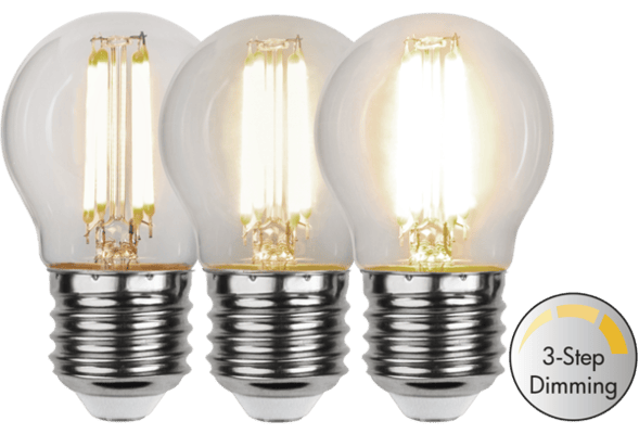 E27 4,2W LED 470Lm glær 3 ste