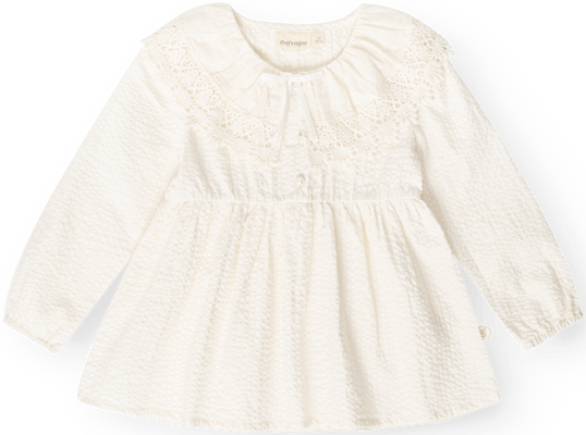 Hope skyrta – White með blúndukraga