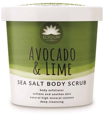 Elysium Spa Sjávarsalts líkamsskrúbbur Avacado & Lime 200 gr