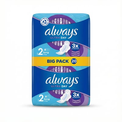 Always Ultra Day stærð 2 Long með vængjum 20 stk