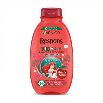 Garnier Respons Kids 2 í 1 sjampó og flækjuleysir, kirsuber, 250 ml