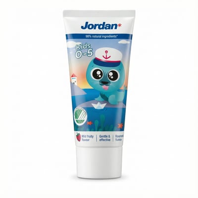 Jordan barnatannkrem 0–5 ára með mildu ávaxtabragði 50 ml