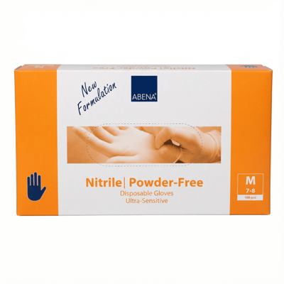 Abena nítríl einnota hanskar, duftlausir, Ultra-Sensitive, M, 100 stk