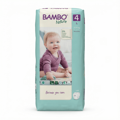 Bambo Nature bleyjur stærð 4 L, 48 stk