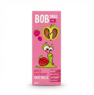 Bob Snail epla- og hindberjaávaxtarúllur 30 g