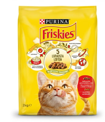 Friskies nautakjöt og kjúklingur með grænmeti þurrfóður fyrir ketti 2 kg