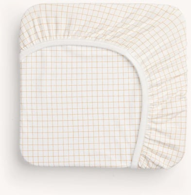 Fitted Sheet lak Caramel grid
