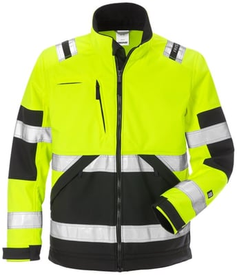 Fristads Softshelljakki HiViz gulur/svartur CL2