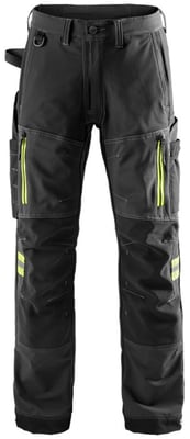 Fristads Tyresta buxur stretch svartar/HiViz gular