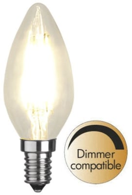 Illumination LED Clear filament bulb E14 2700K 420lm Dimmer comp.