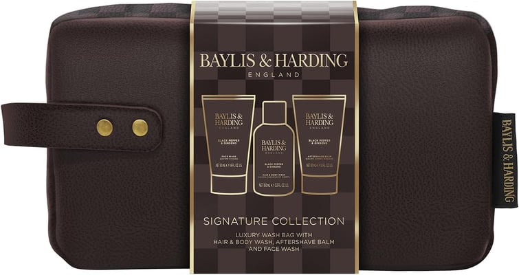 Baylis & Harding Black Pepper & Ginseng Lúxus Herra Snyrtitaska og Gjafasett