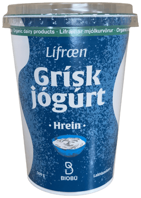 Biobú Lífræn Grísk Jógúrt Hrein Laktósaskert 500 g