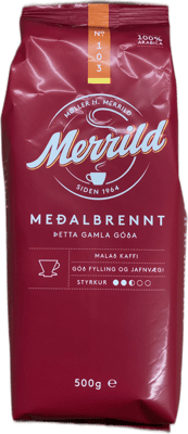 Merrild 103 Meðalbrennt 100% Arabica Malað Kaffi 500 g