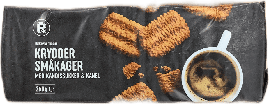 REMA 1000 kryddsmákökur með kandíssykri og kanil 260 g